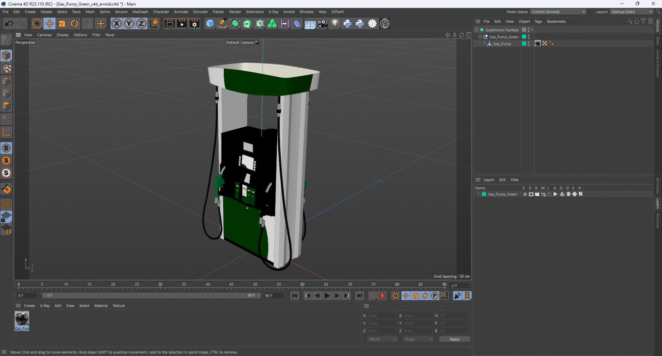 3D Gas Pump Green 3