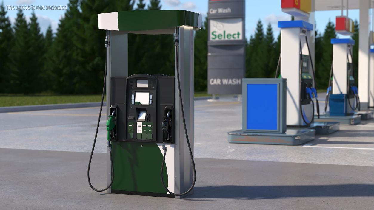 3D Gas Pump Green 3