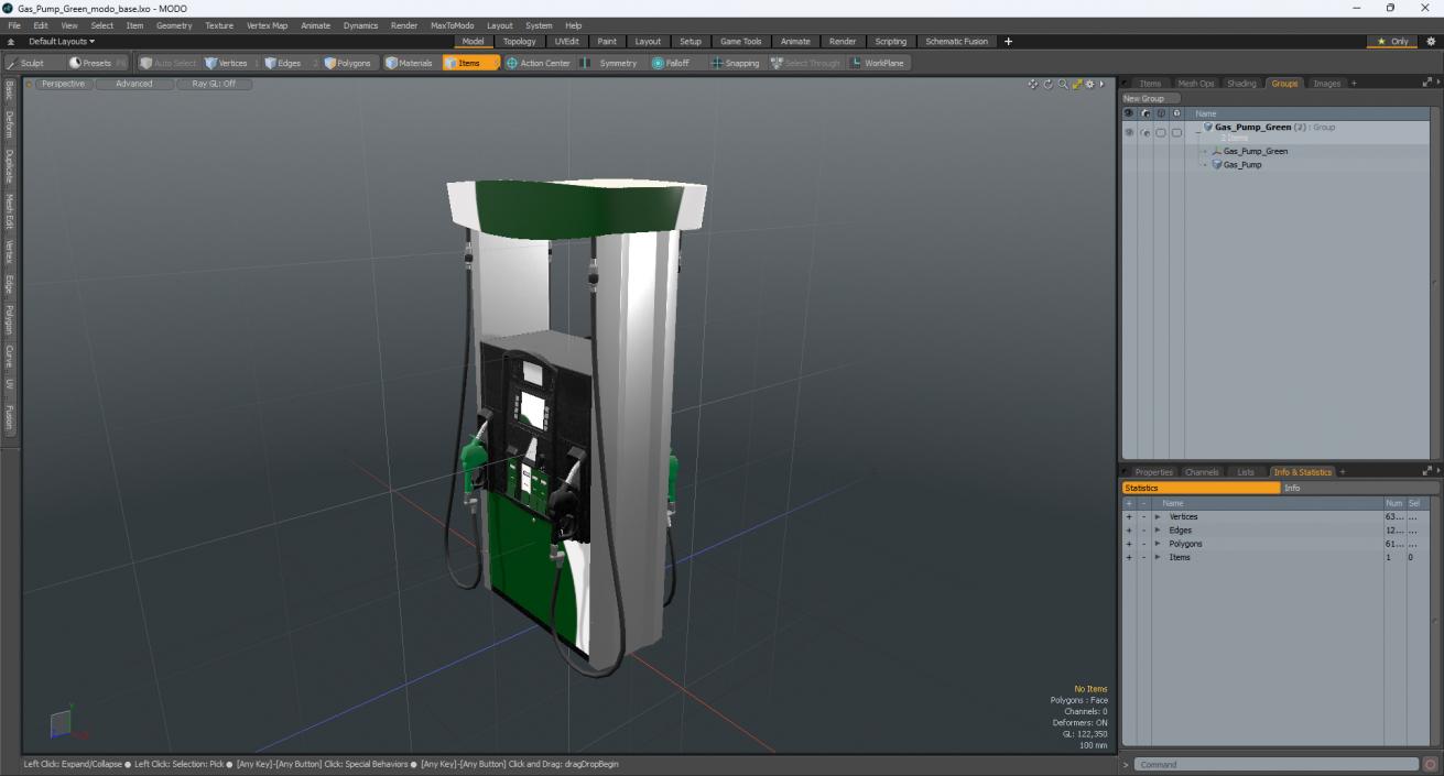 3D Gas Pump Green 3