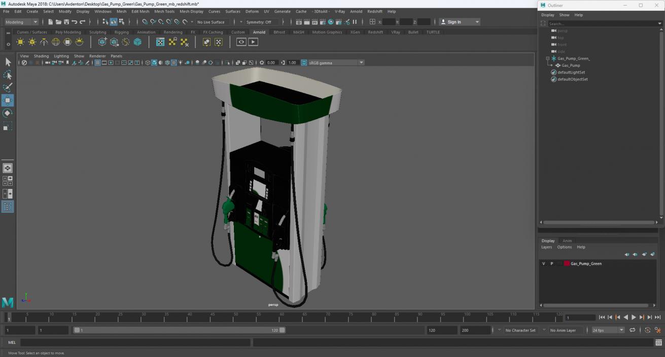 3D Gas Pump Green 3