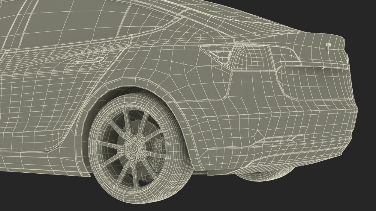 Tesla with Roof Rack Rigged 3D