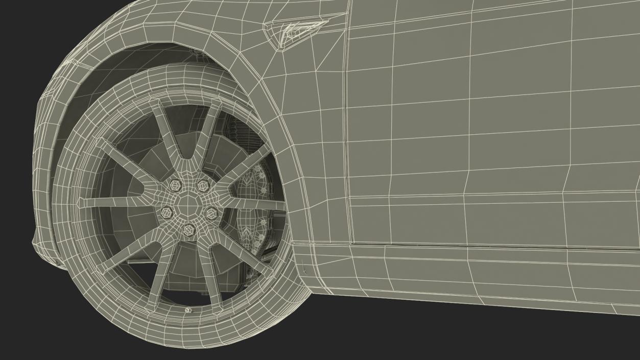 Tesla with Roof Rack Rigged 3D