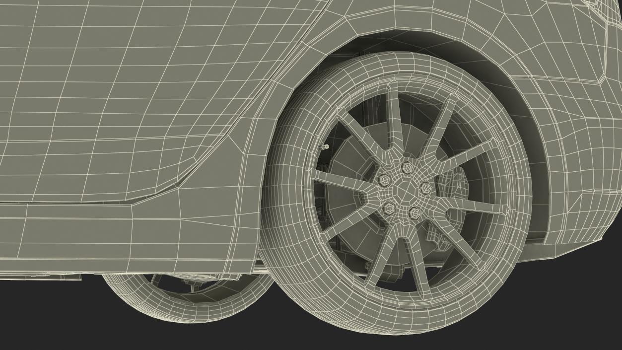 Tesla with Roof Rack Rigged 3D