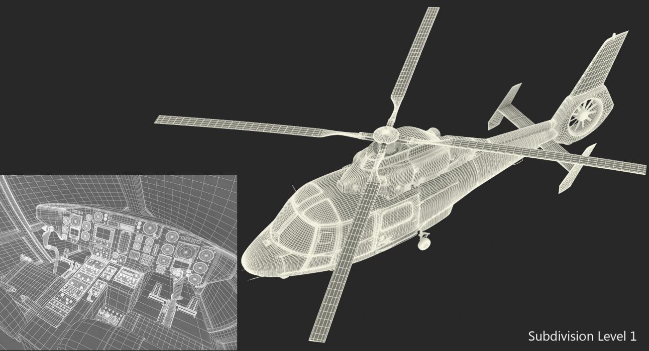 Helicopter Emergency Medical Eurocopter AS 365 N2 Dauphin 3D