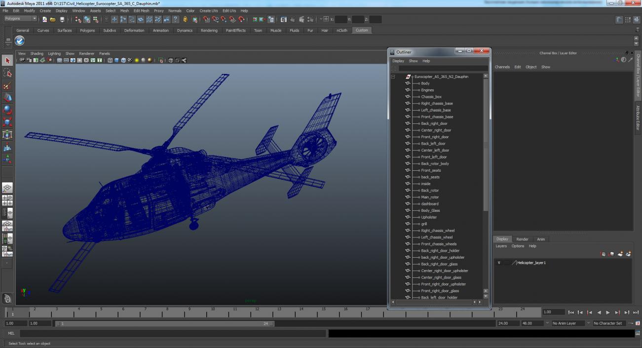 Helicopter Emergency Medical Eurocopter AS 365 N2 Dauphin 3D