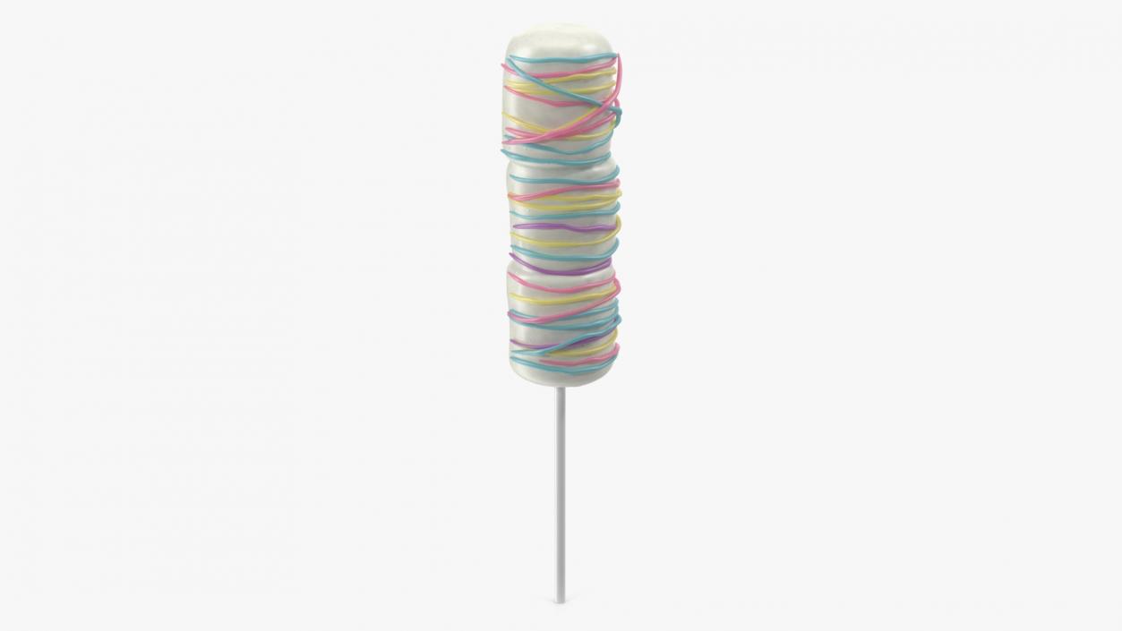 3D Marshmallow Skewer Pop White model