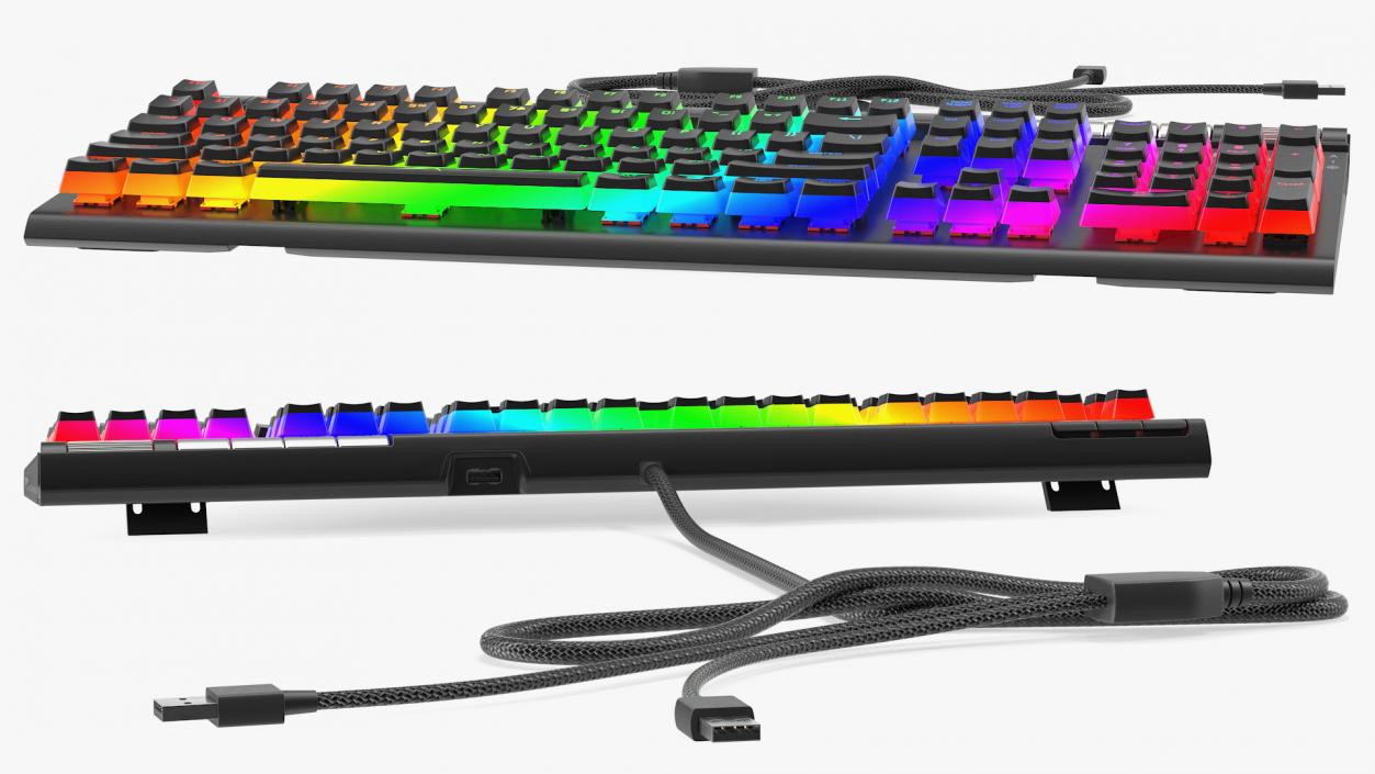 3D model HyperX Alloy Elite RGB Gaming Keyboard switched On