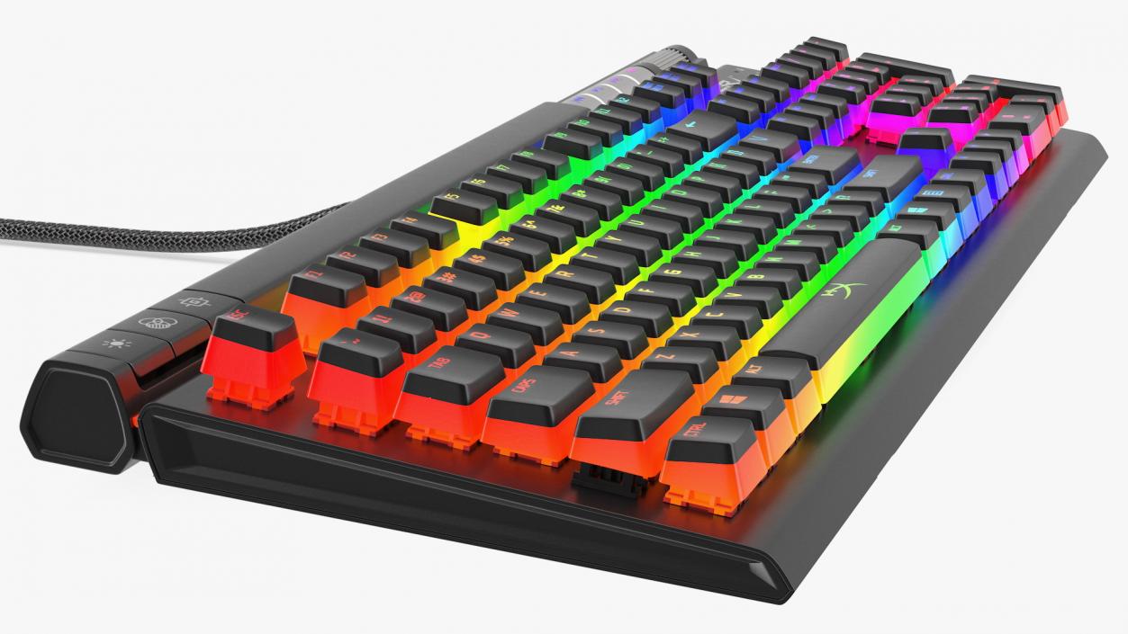 3D model HyperX Alloy Elite RGB Gaming Keyboard switched On