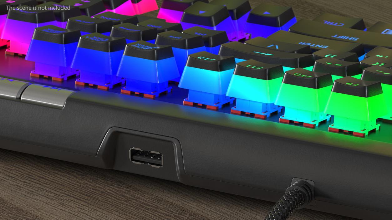 3D model HyperX Alloy Elite RGB Gaming Keyboard switched On