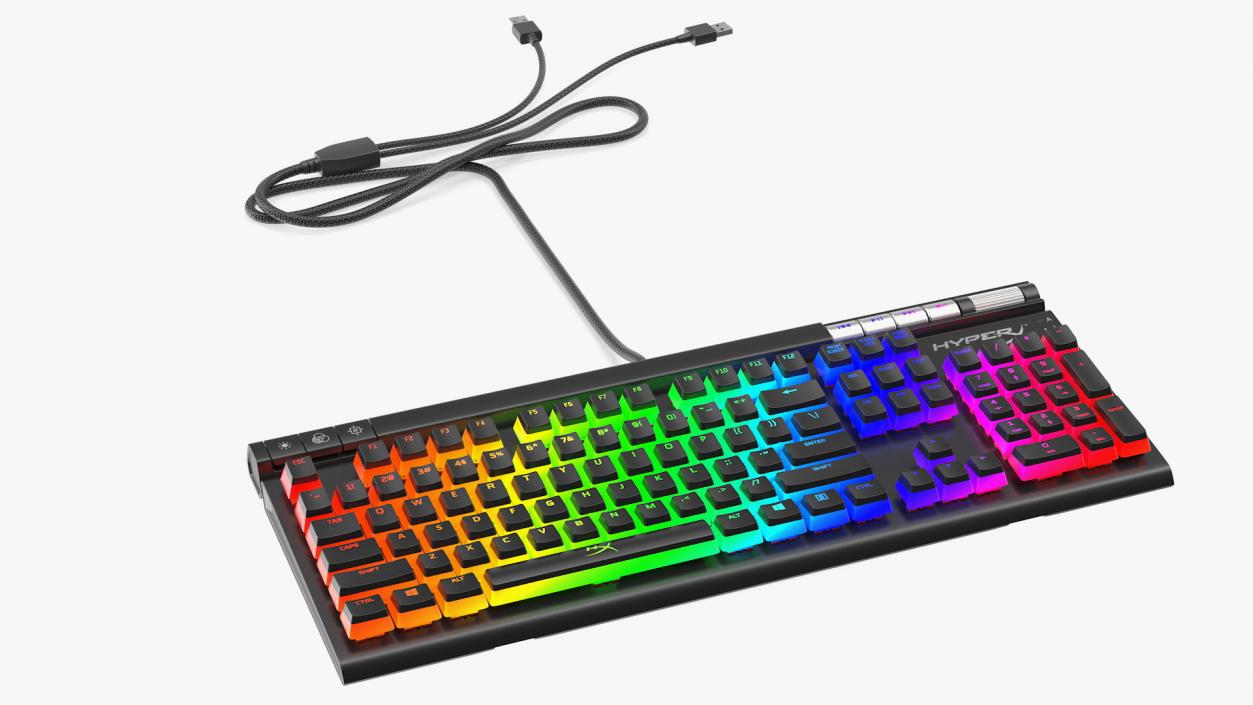 3D model HyperX Alloy Elite RGB Gaming Keyboard switched On