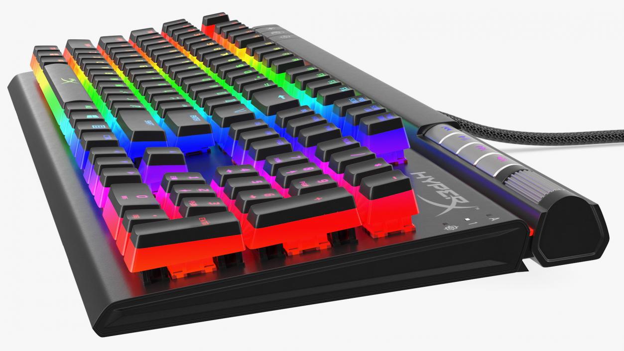 3D model HyperX Alloy Elite RGB Gaming Keyboard switched On