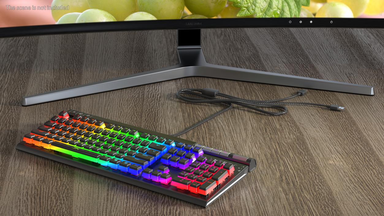 3D model HyperX Alloy Elite RGB Gaming Keyboard switched On