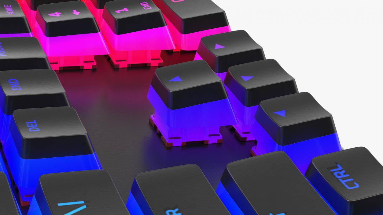 3D model HyperX Alloy Elite RGB Gaming Keyboard switched On