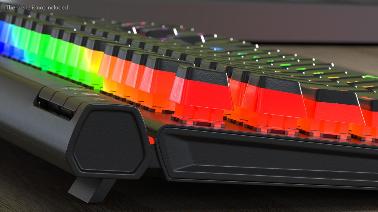 3D model HyperX Alloy Elite RGB Gaming Keyboard switched On