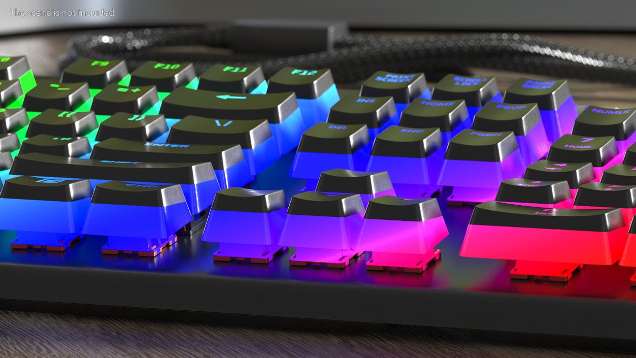 3D model HyperX Alloy Elite RGB Gaming Keyboard switched On