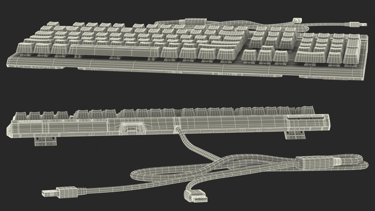 3D model HyperX Alloy Elite RGB Gaming Keyboard switched On