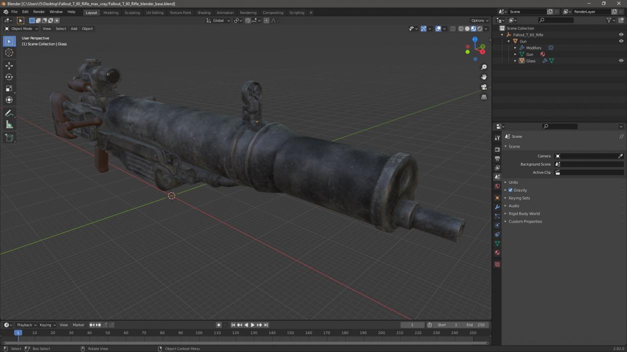 3D Fallout T 60 Rifle model