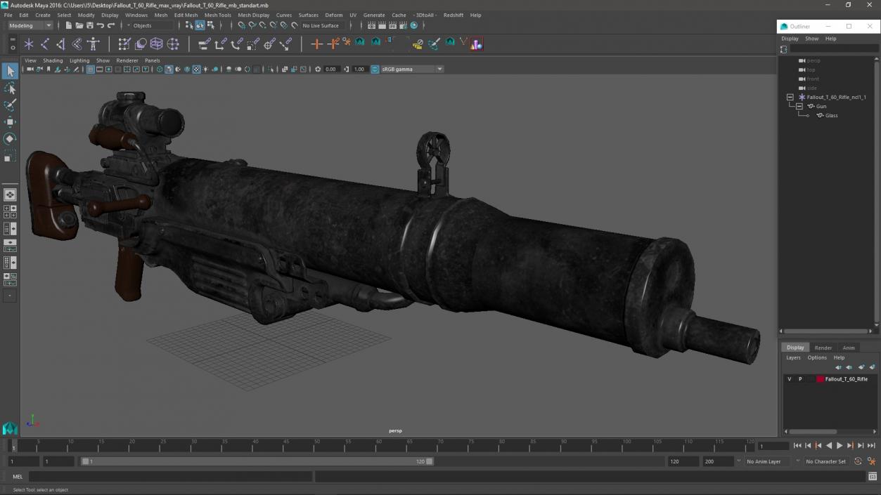 3D Fallout T 60 Rifle model