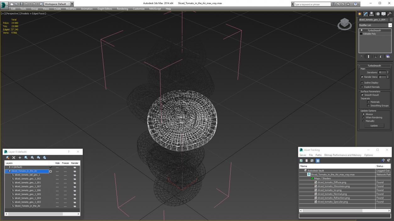 Sliced Tomato in the Air 3D model