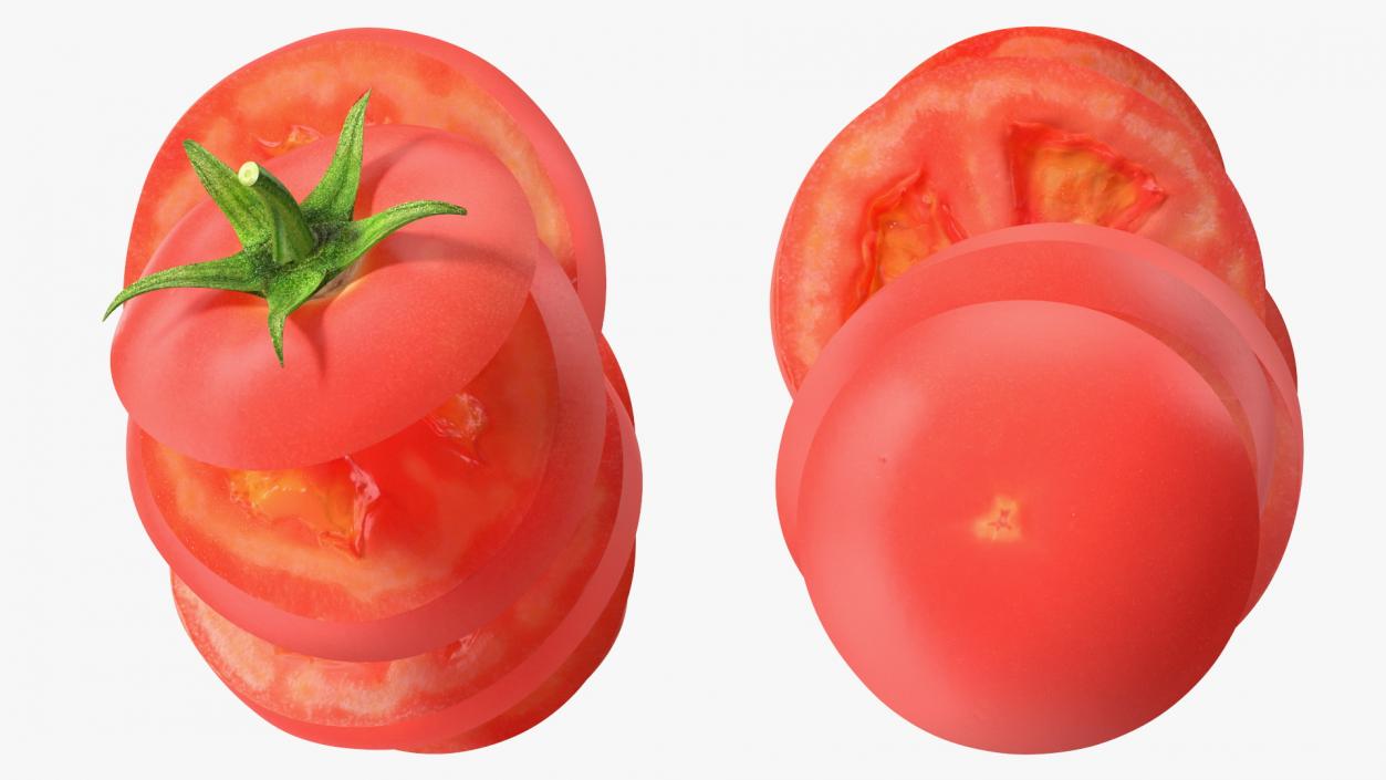 Sliced Tomato in the Air 3D model