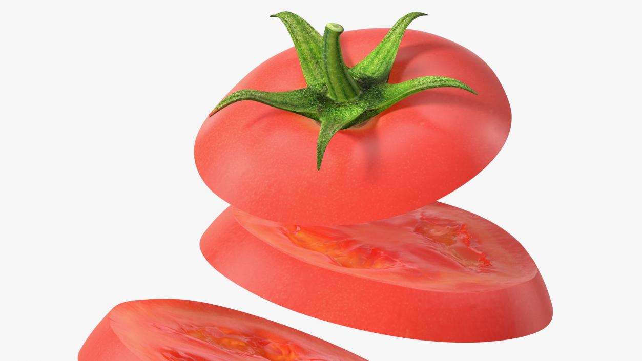 Sliced Tomato in the Air 3D model