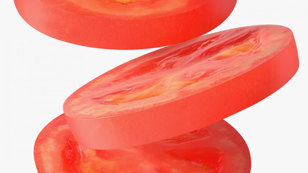 Sliced Tomato in the Air 3D model