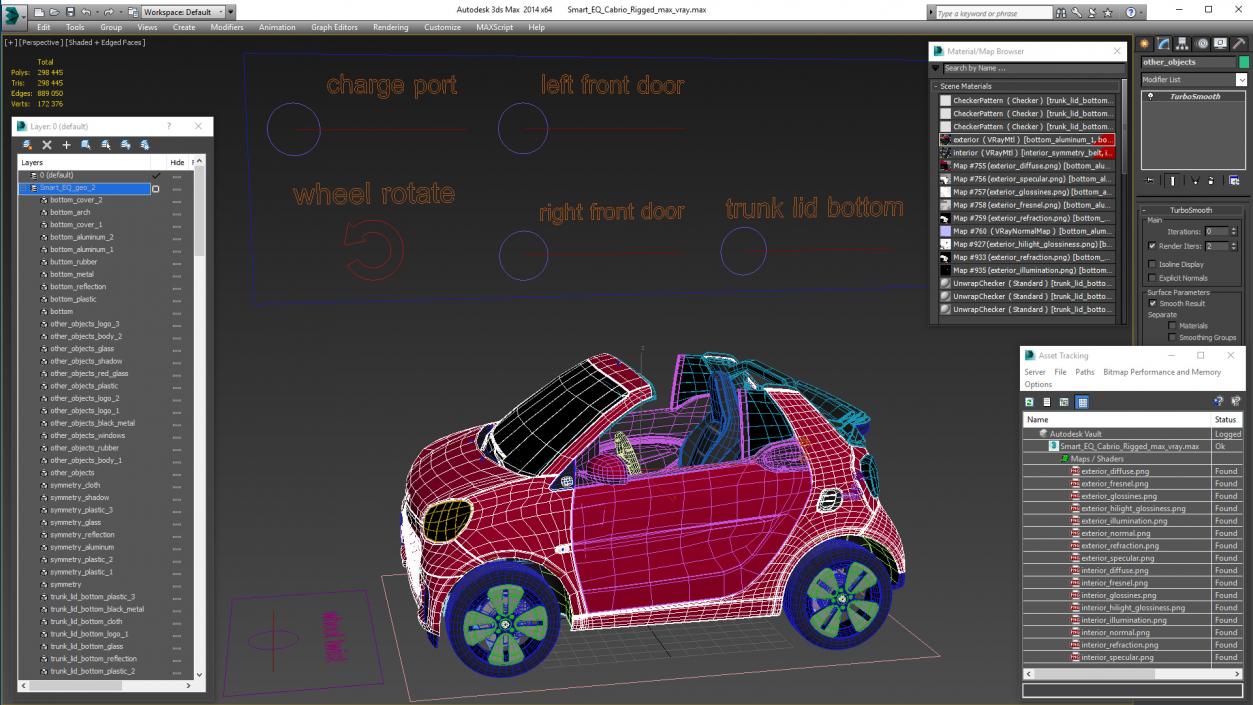 Smart EQ Cabrio Rigged 3D