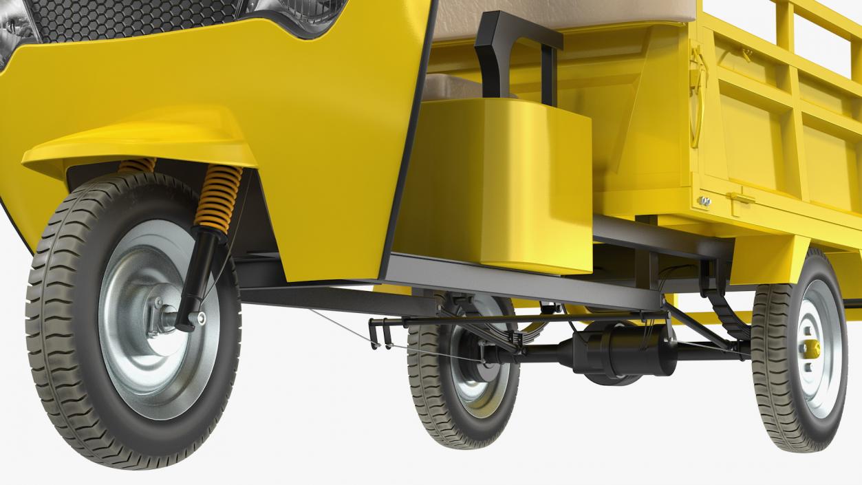 Electric Cargo Tricycle Rickshaw Rigged 3D model