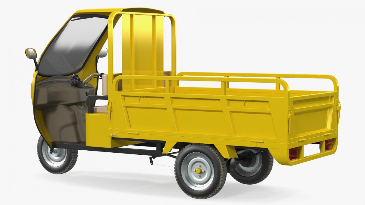 Electric Cargo Tricycle Rickshaw Rigged 3D model