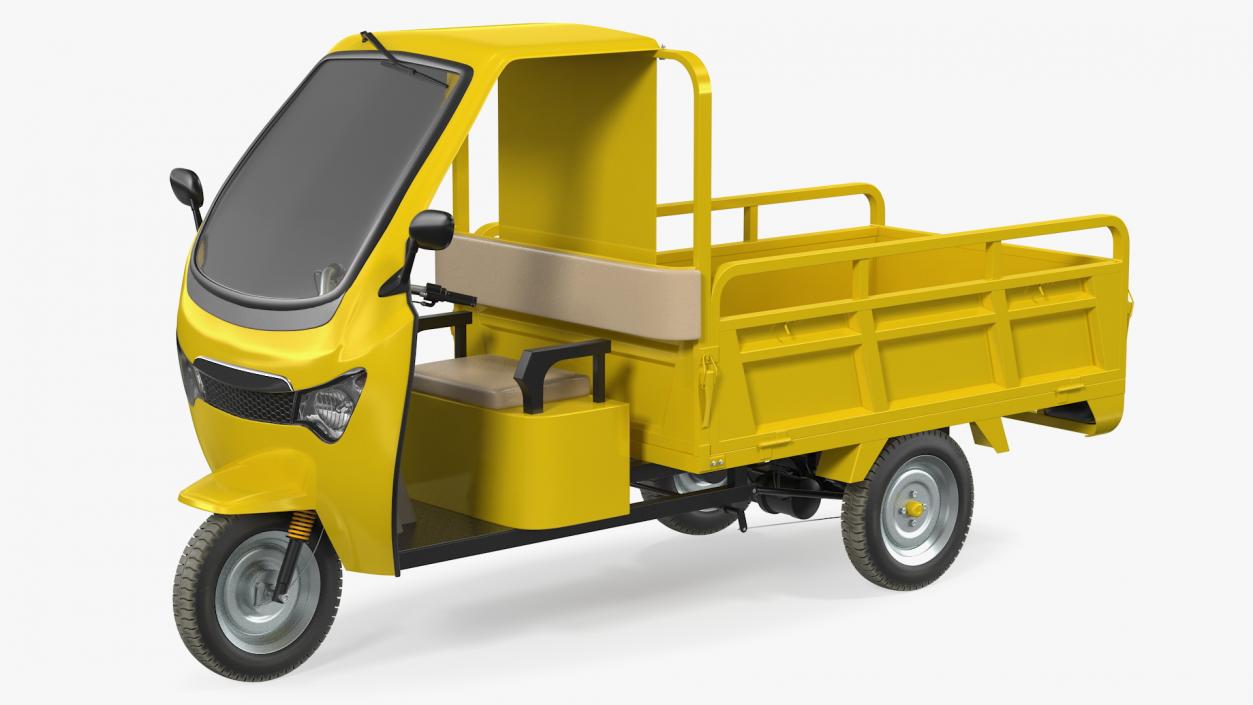 Electric Cargo Tricycle Rickshaw Rigged 3D model