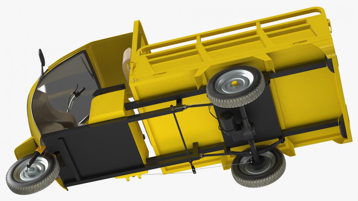 Electric Cargo Tricycle Rickshaw Rigged 3D model