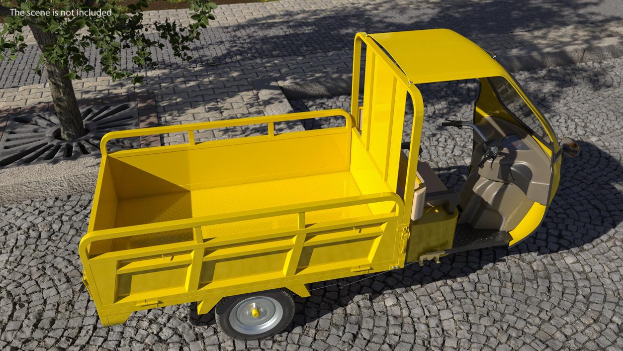 Electric Cargo Tricycle Rickshaw Rigged 3D model