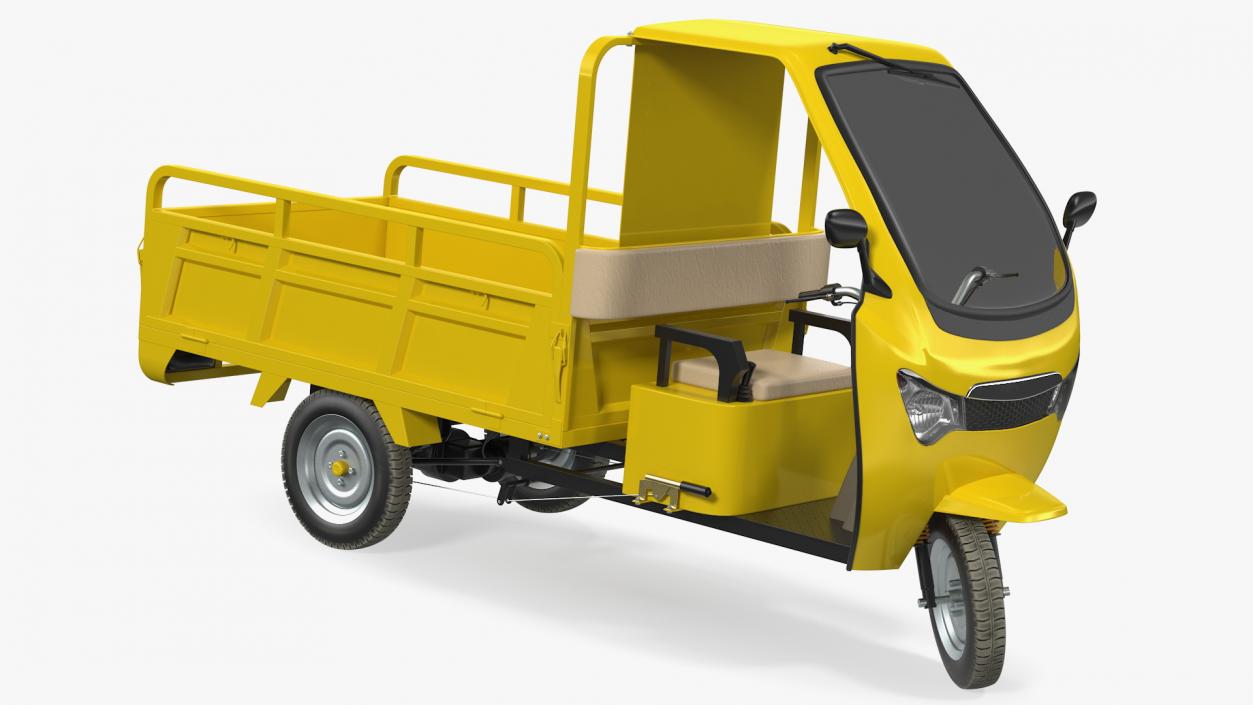 Electric Cargo Tricycle Rickshaw Rigged 3D model