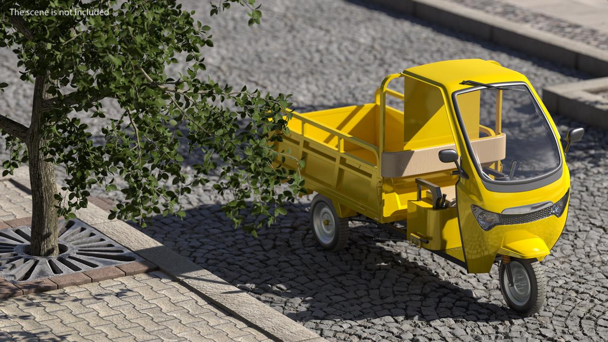 Electric Cargo Tricycle Rickshaw Rigged 3D model