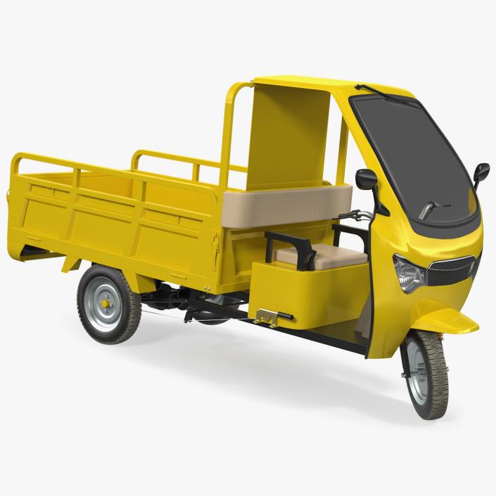 Electric Cargo Tricycle Rickshaw Rigged 3D model