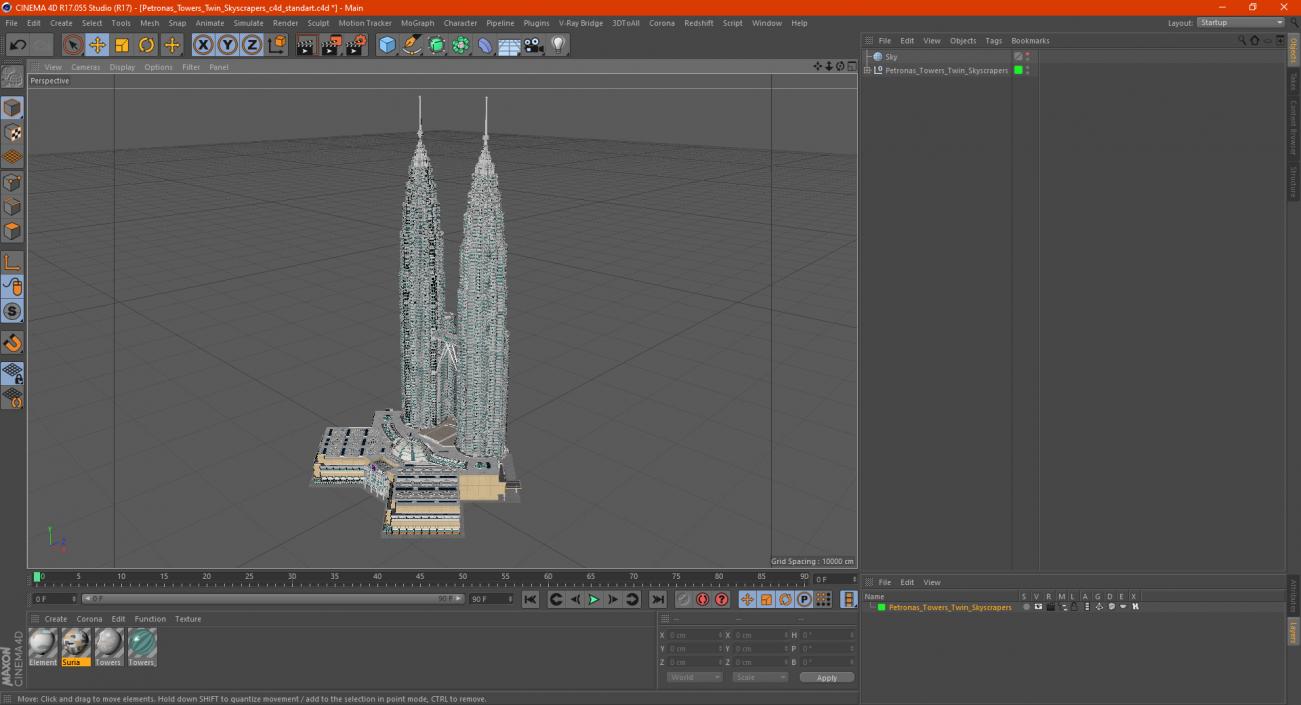 Petronas Towers Twin Skyscrapers 3D