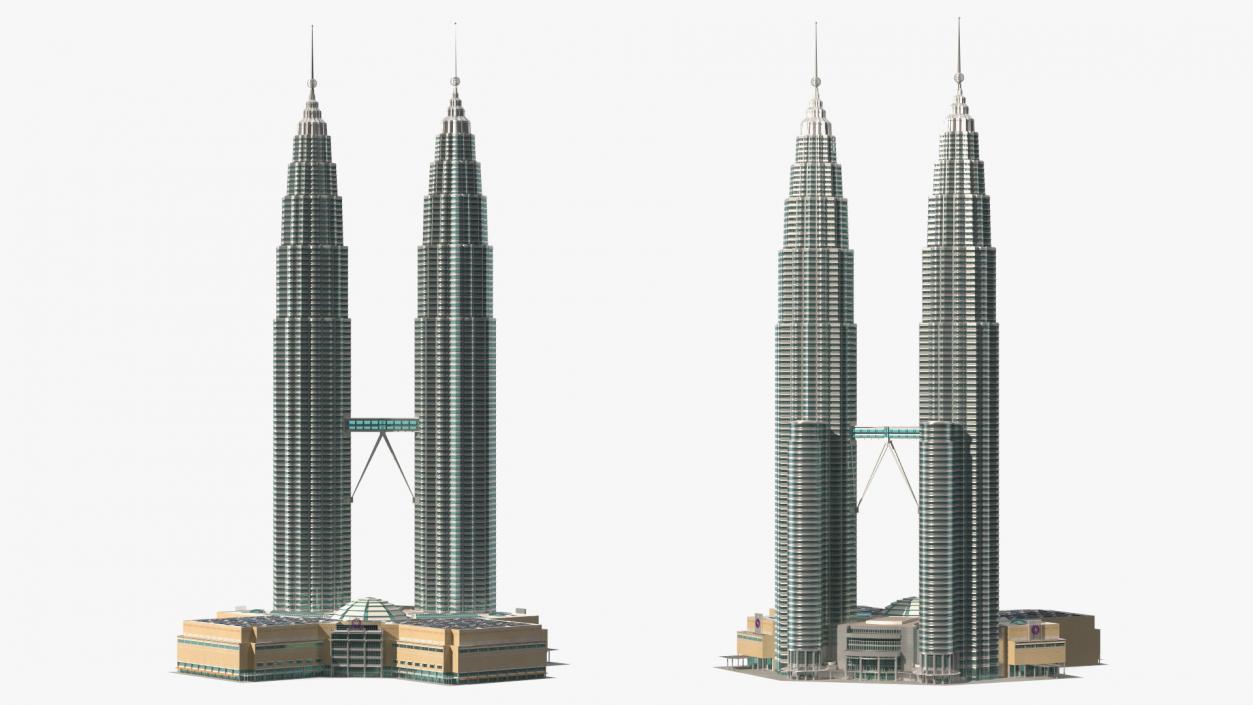 Petronas Towers Twin Skyscrapers 3D