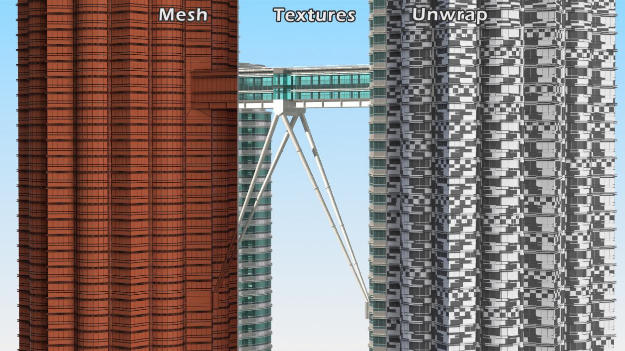 Petronas Towers Twin Skyscrapers 3D