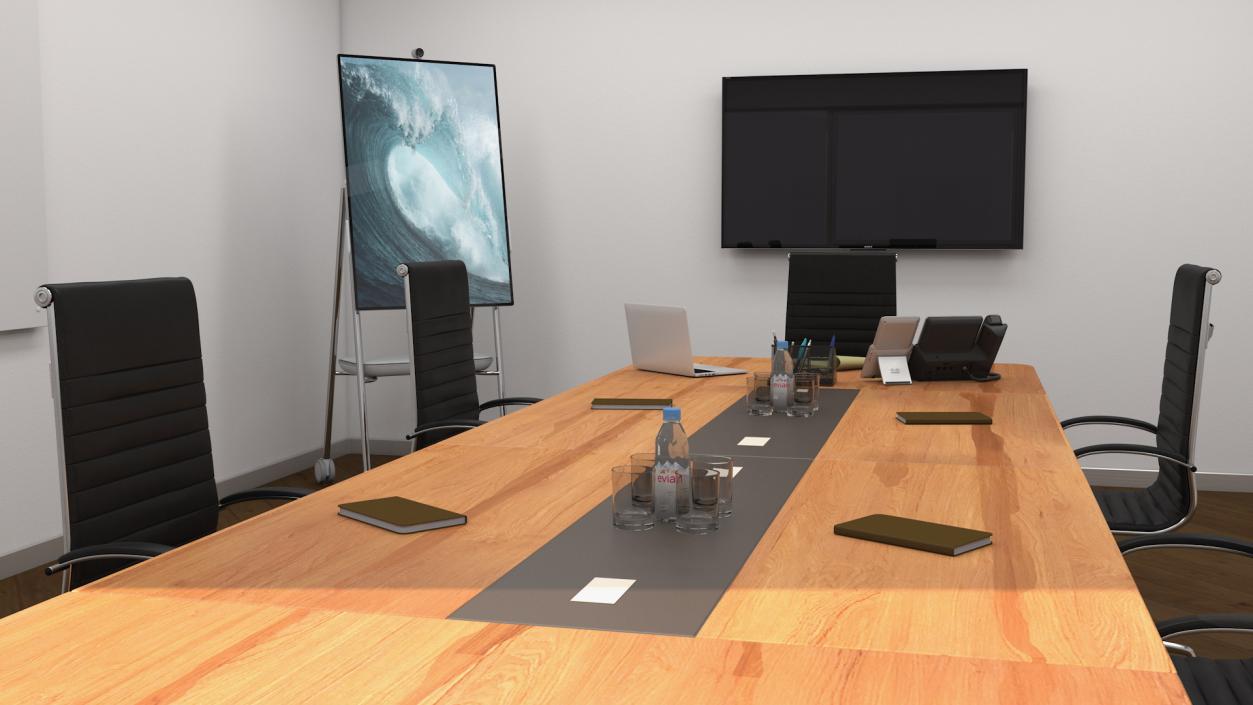 Equipped Meeting Room White 3D