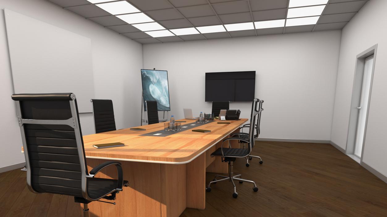 Equipped Meeting Room White 3D