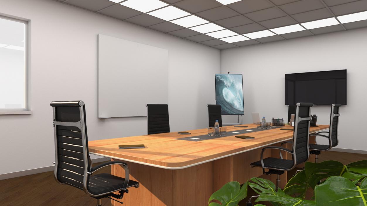 Equipped Meeting Room White 3D