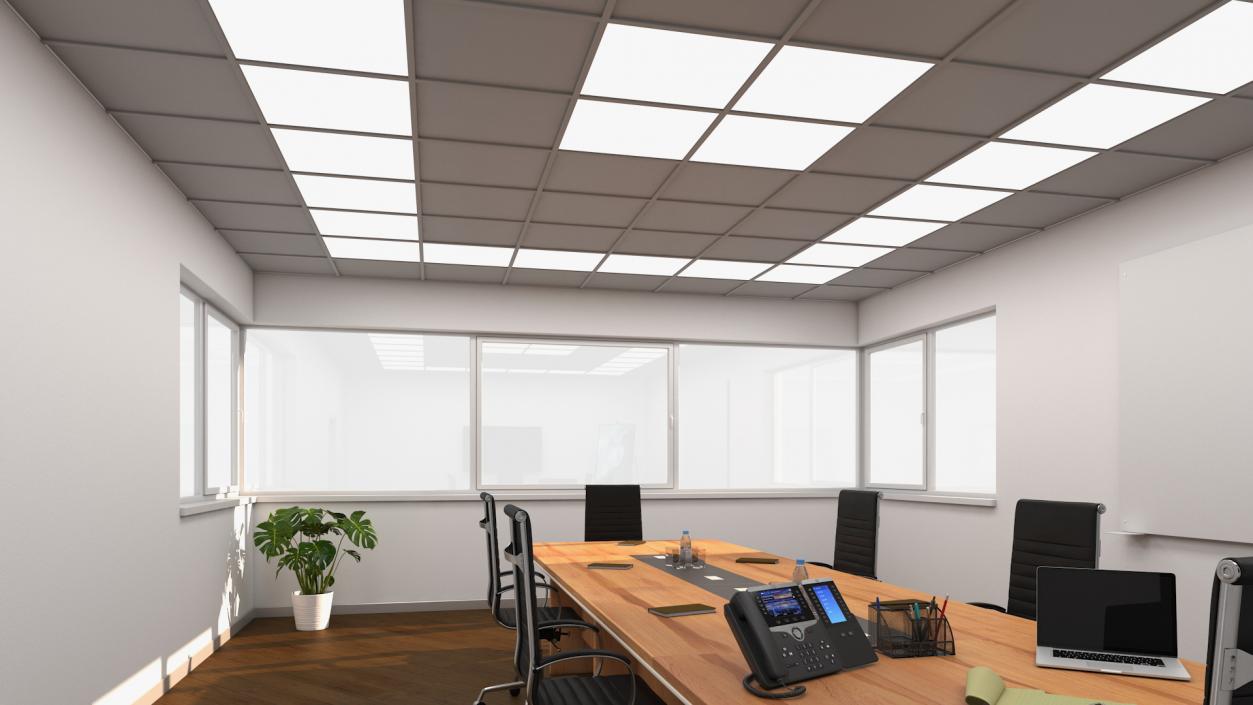 Equipped Meeting Room White 3D