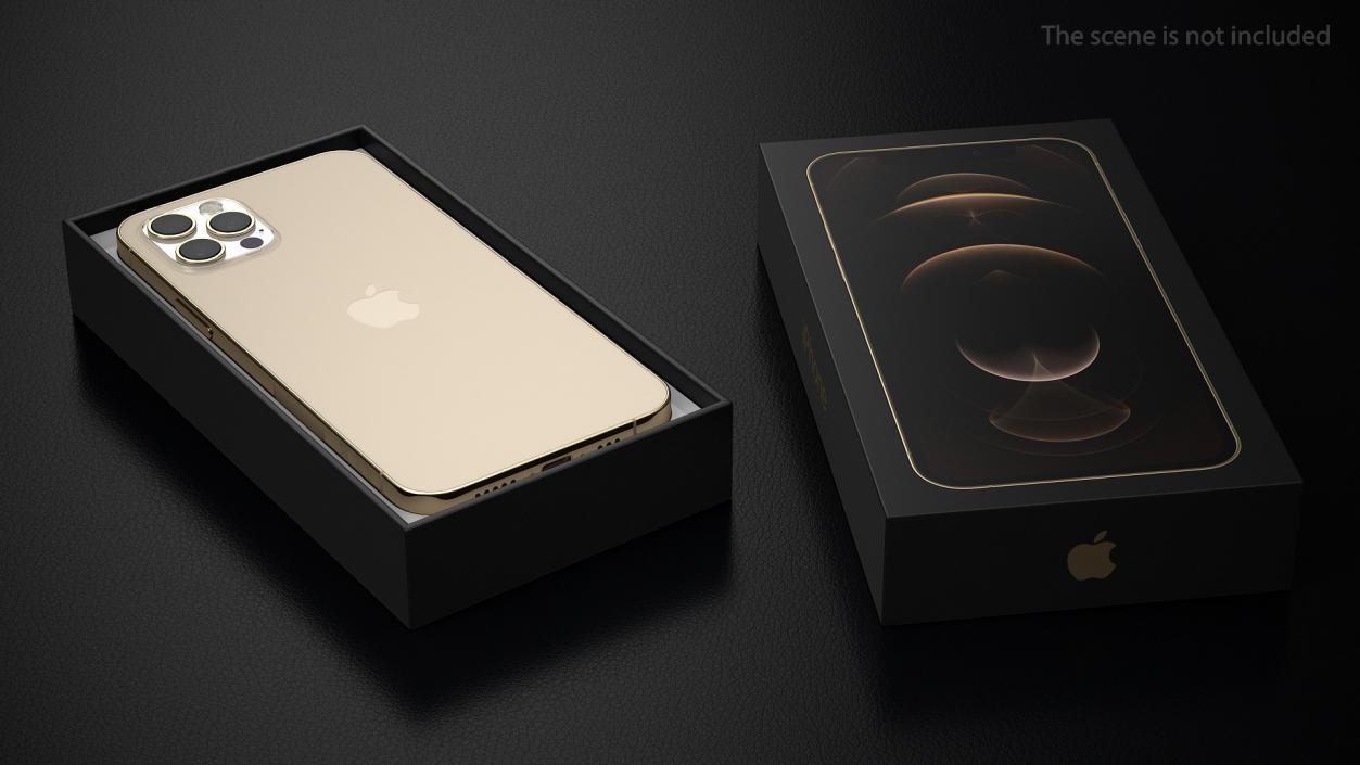 3D iPhone 12 Pro Unboxed Gold