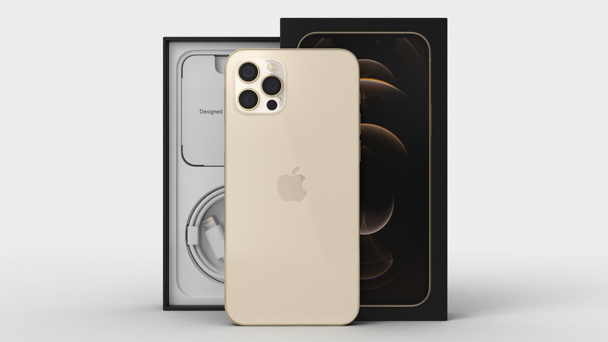 3D iPhone 12 Pro Unboxed Gold