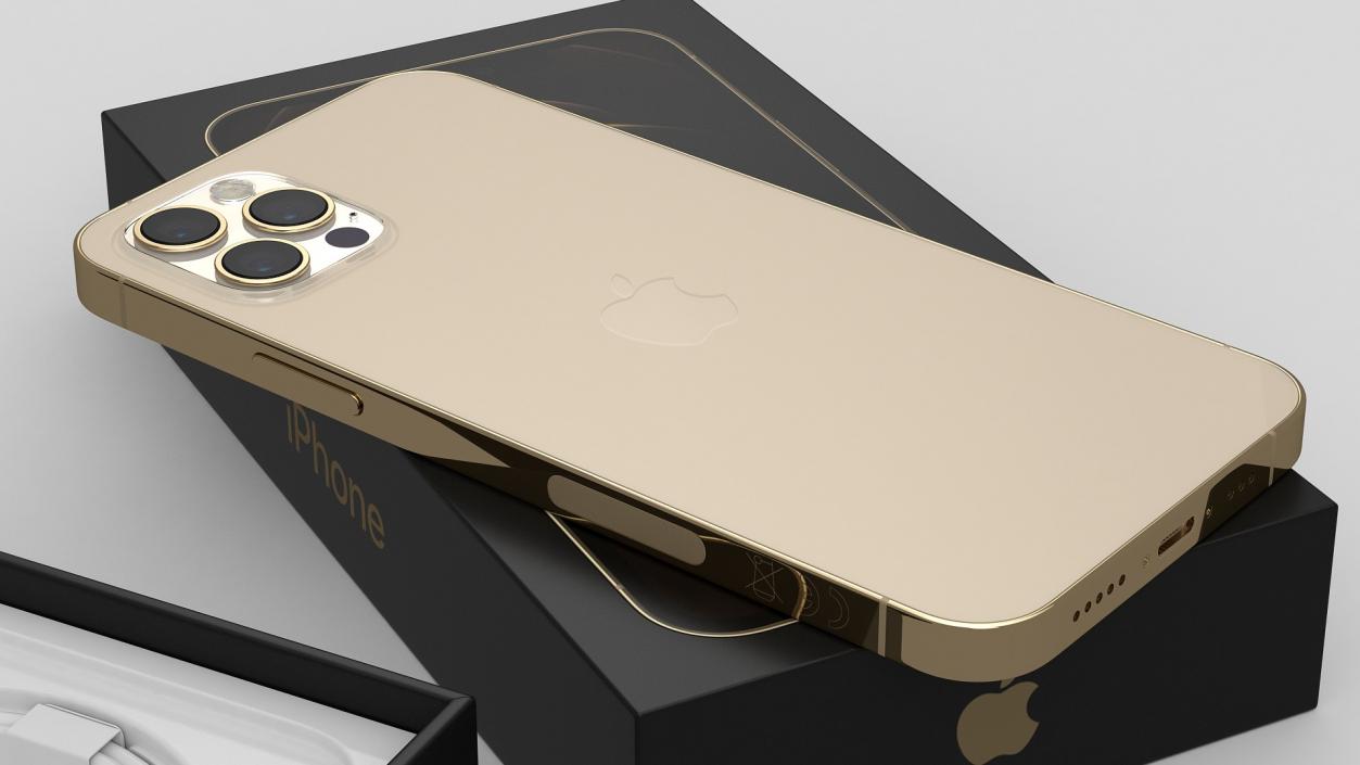 3D iPhone 12 Pro Unboxed Gold