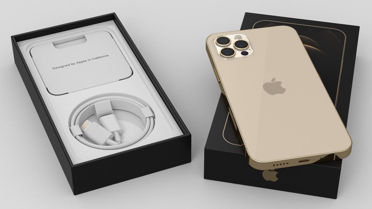 3D iPhone 12 Pro Unboxed Gold