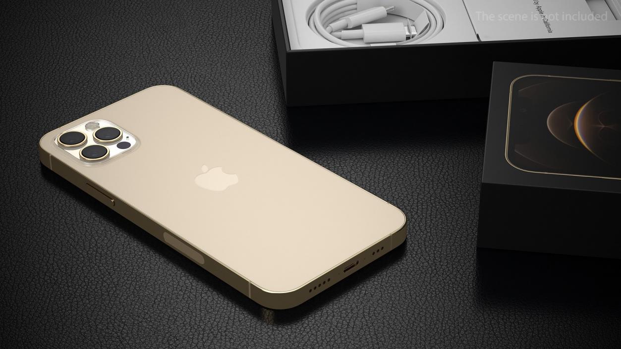 3D iPhone 12 Pro Unboxed Gold