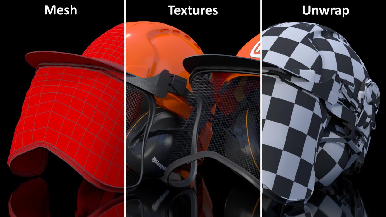 3D Husqvarna Forest Orange Head Protection Helmet