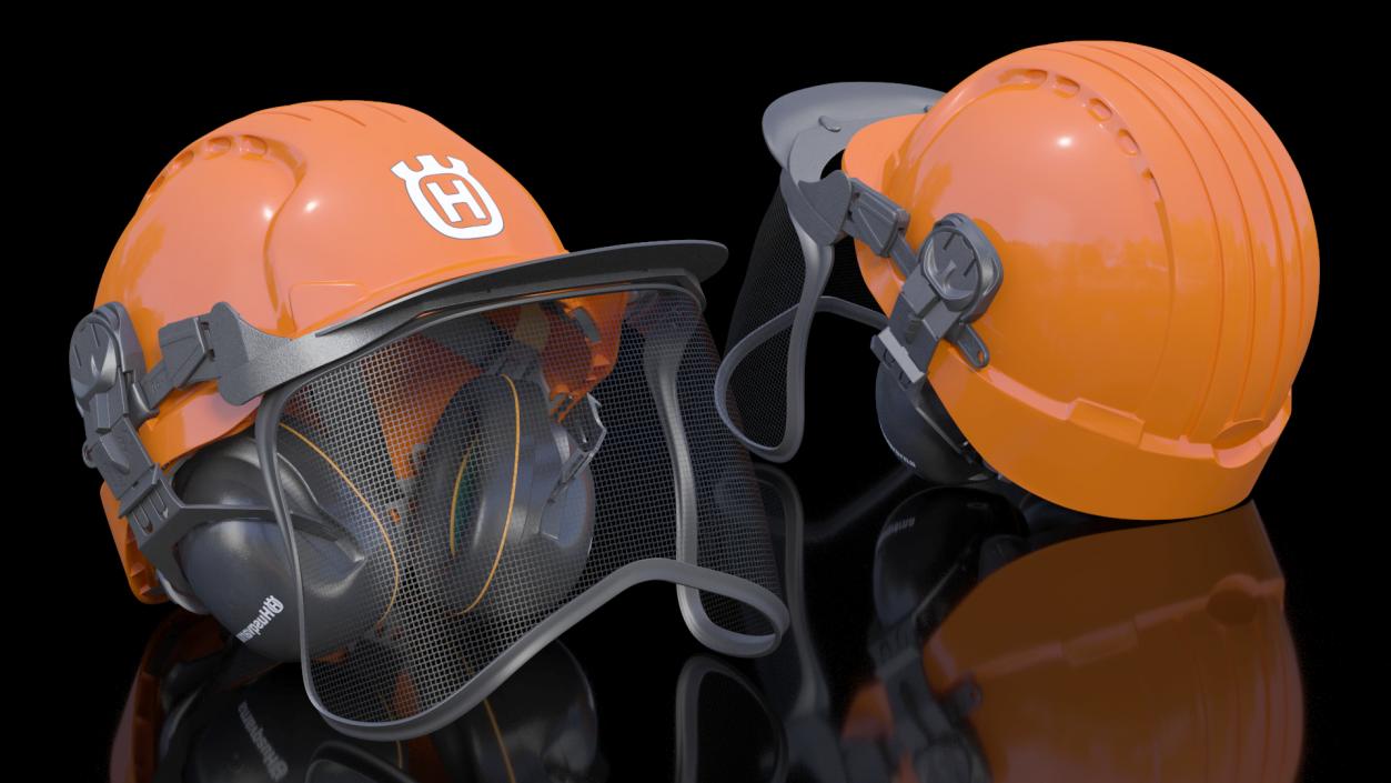 3D Husqvarna Forest Orange Head Protection Helmet