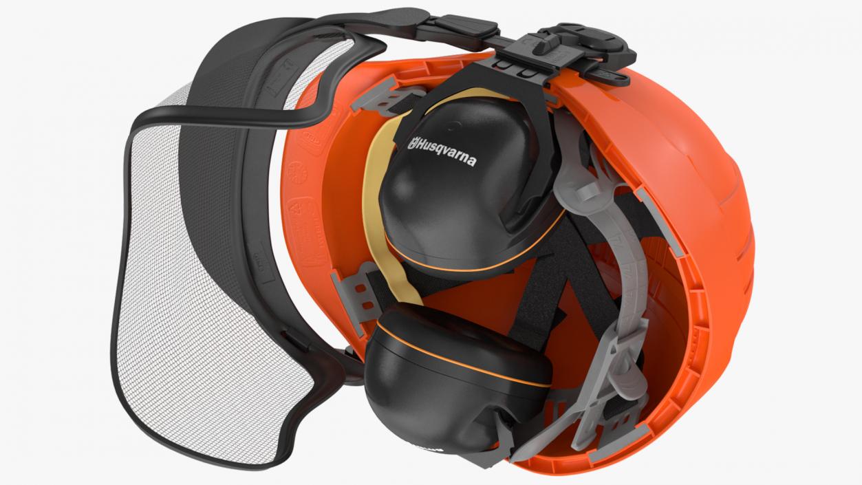 3D Husqvarna Forest Orange Head Protection Helmet